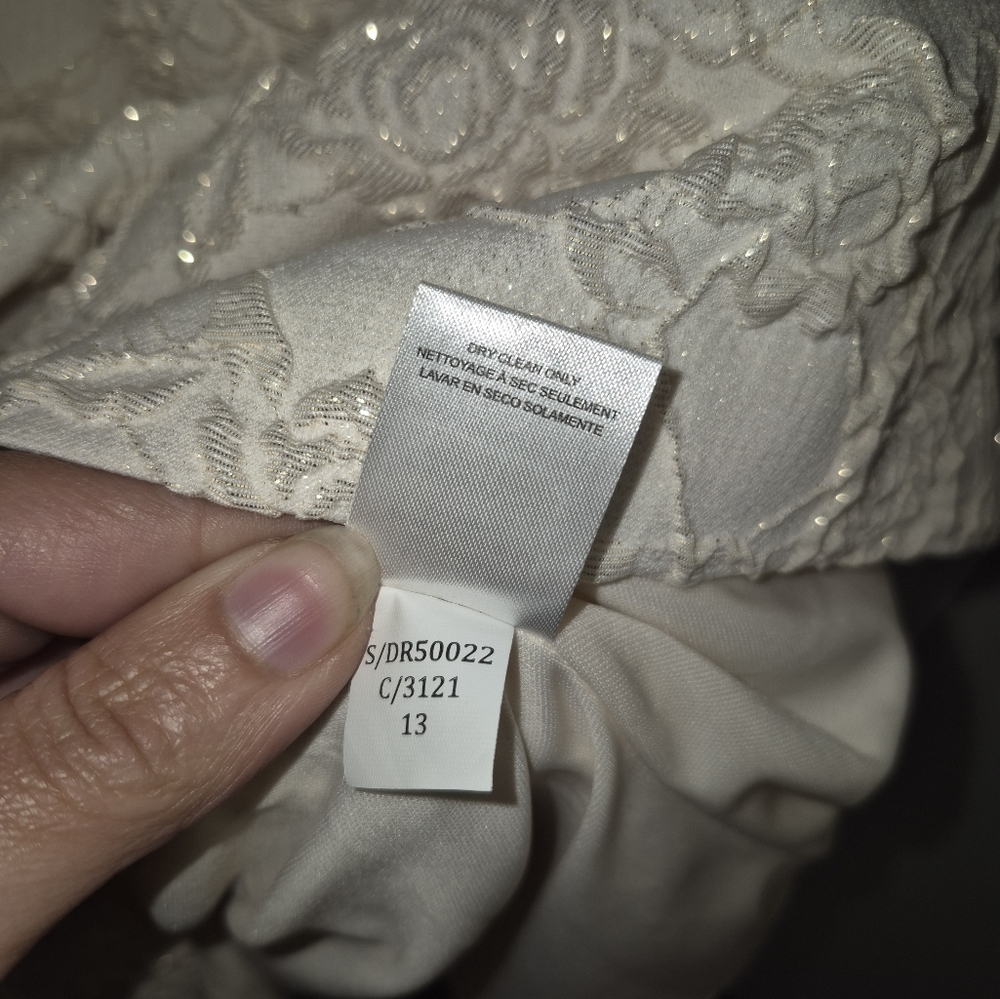 Donna Ricco NY Size 12 Elegant Cream Lace Dress - Picture 6 of 7